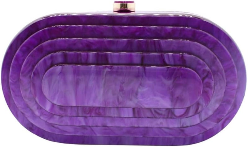 GSYPS Acrylic Evening Clutch Bag for Women Shell Shape Shoulder Crossbody Bag Glitter Marble Purse Handbag - Image 1